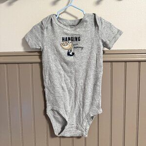 Carter's Short Sleeve Onesie | 24M | Grey Sloth